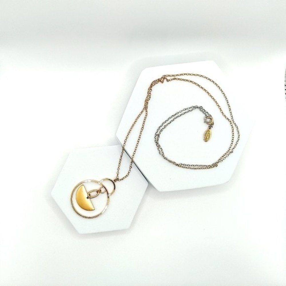 Loft Outlet Circle with Half Circle Inside Pendant Necklace - Picture 4 of 7